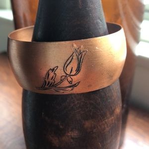 Etched Copper Cuff Bracelet